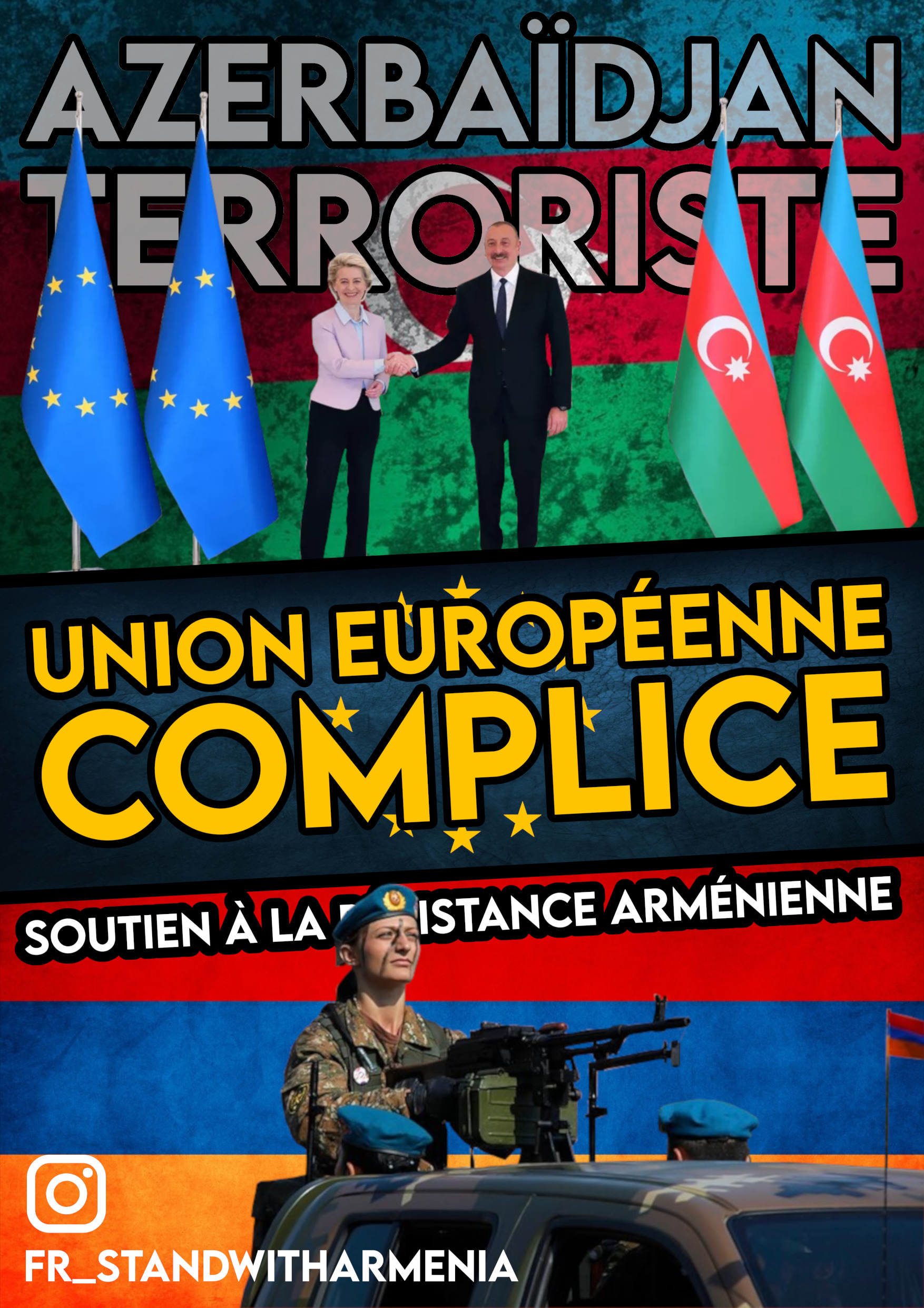 Lot de 50 Autocollants "Stand with Armenia"